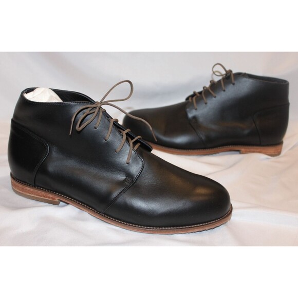 NISOLO MEN\'S CHUKKA LEATHER BOOTS TOBACCO BLACK SZ 11 NWOB‎ main image 4